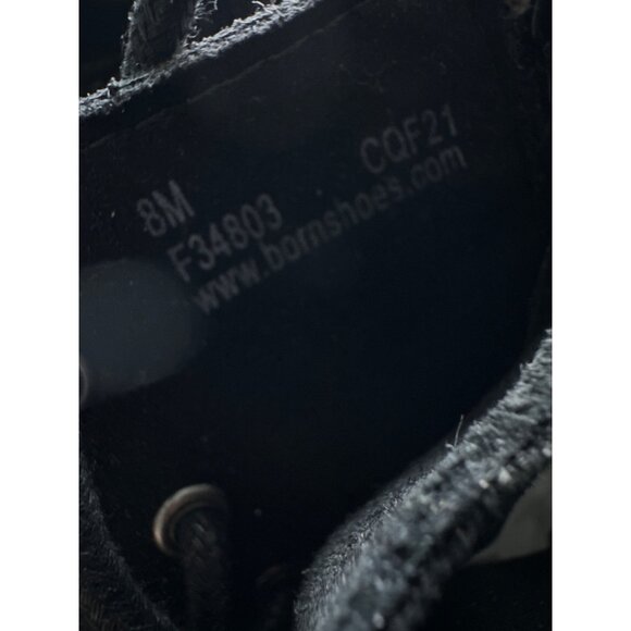 Born Cass Black Suede Combat Boots Strap Side Zipper Lace Up Size 8 - Picture 7 of 7